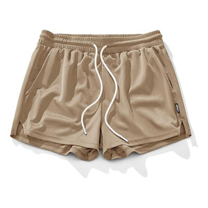 <b>Men</b> <b>Pink</b> Mesh Gym <b>Shorts</b> Elastic Mid Waist Drawstring Quick Dry Polyester Breathable Anti-Wrinkle Embroidery Private Label - Product Image 2