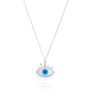 Colgante de plata de ley 925 con diseño de ojo de la suerte turco, hecho a mano, para mujeres - Product Image 2