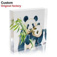 Bloc d'affichage acrylique bloc personnalisé couleur impression UV impression 3D mignon Panda Logo Photo affichage de bloc acrylique
