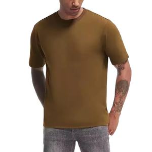 T-shirts en coton 100% de poids lourd, couleur unie, surdimensionnés, vente en gros, personnalisables, pour hommes, 300 g/m², t-shirt d'été pour hommes, impression de logo personnalisée - Product Image 1