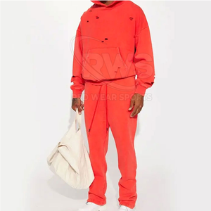 Vente directe d'usine à capuche en détresse Style urbain confortable Sweats à capuche en détresse à la mode et personnalisés - Product Image 2