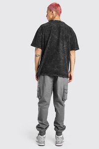 Nouveau T-shirt délavé à l'acide 2022 personnalisé noir formel vintage surdimensionné 100% coton tricoté pour homme - Product Image 2