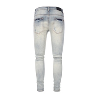 Fabricant de jeans en denim sur mesure, jeans skinny délavés peints pour hommes