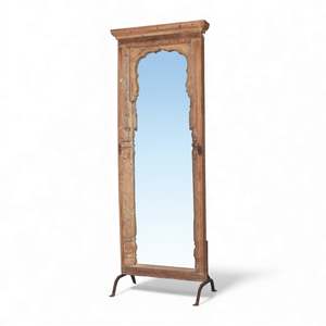 Handmade Vintage Floor Mirror <b>Frame</b> Modern Rustic <b>Arch</b> Design Stand for Home Wall Dressing Use for Hotels Home Decorations - Product Image 1