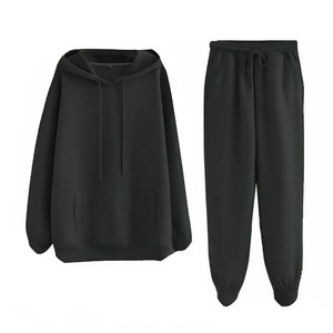 ชุดกีฬาสองชิ้นสำหรับผู้ชายและผู้หญิง, ชุดลำลองสองชิ้นมีฮู้ด + กางเกงสำหรับฤดูหนาว - Product Image 4