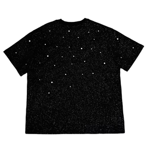 High Quality Custom Men's <b>Black</b> <b>T</b>-<b>Shirt</b> High Quality Rhinestone Heat Transfer 100% Cotton Oversized Fit O-Neck <b>T</b>-<b>shirts</b> For Mens - Product Image 1