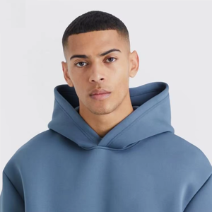 Ensemble pantalon de survêtement et sweat à capuche en coton vierge personnalisé OEM Survêtement de jogging surdimensionné évasé pour hommes - Product Image 6