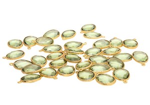 Amethyst Green Hydro Rose Cut Connecteurs de lunette en argent 925 Plaqué or Pendentifs de bijouterie fine avec style mignon pour les breloques de fête - Product Image 3