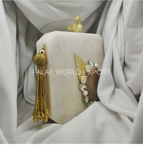 Meilleure pochette en résine pour femme, pochette de soirée, motif floral, doublure en PVC, style tendance pour les mariages, de Falak World Export - Product Image 3