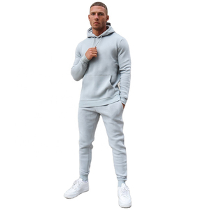 Échantillon gratuit pull-over décontracté à la mode, logo personnalisé, veste, survêtement pour hommes et femmes, ensemble de vêtements de sport en deux pièces, survêtement - Product Image 1