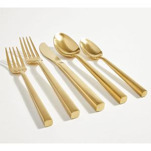Moderno de lujo al por mayor fabricante de la India de acero inoxidable plateado Juego de cubiertos con mango rectangular audaz - Product Image 6