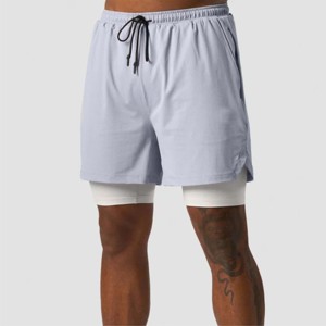 กางเกงขาสั้นสะท้อนแสงสำหรับผู้ชายคุณภาพพรีเมียมคุณลักษณะด้านความปลอดภัยแบบ2 in 1สำหรับการวิ่งตอนกลางคืนด้วยซับในแบบอัดด้านใน - Product Image 5