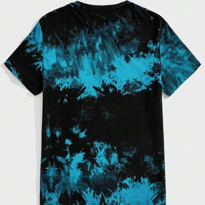 Camiseta 100% algodón con tinte anudado de la mejor calidad, Camiseta con estampado de logotipo personalizado, tasa al por mayor, camiseta tejida de 260 gramos para hombre a la venta - Product Image 2