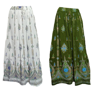 Jupe longue en rayonne pour femmes, vêtements élégants, taille haute, dentelle plissée, garniture, nouvelle collection, vente en gros - Product Image 1