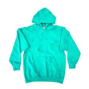 Sweat à capuche personnalisé pour homme, style streetwear hiver, effet délavé soleil, avec rivets et strass, 100% coton molletonné, service OEM - Product Image 4