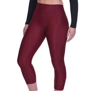 Último diseño de cintura alta hasta el tobillo sólido que absorbe el sudor Spandex/Nylon Leggings de yoga para mujeres con logotipo personalizado cintura elástica - Product Image 1