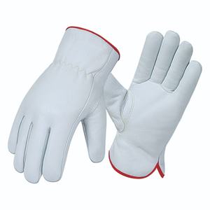 Gants de travail en cuir de style chauffeur, gants de jardinage, gants de chauffeur de camion, gants de sécurité en cuir grainé avec protection anti-impact - Product Image 4