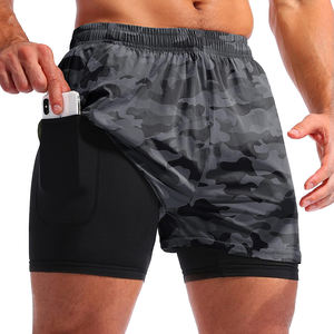 Shorts de bain à cordon de serrage imprimés décontractés pour la plage, shorts de sport personnalisés pour hommes, entraînement, fitness, course à pied, gym, compression - Product Image 1
