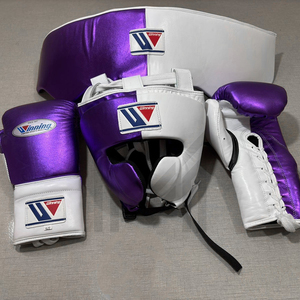 Juego de Boxeo Profesional de Alta Calidad con Diseño Personalizado, Guantes de Cuero, Protector de Cabeza y Protector Bucal MI-BGS-10 - Product Image 1