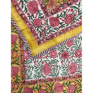 Colcha Kantha Tradicional de Algodón Estampada a Mano con Diseño Floral de Patchwork Hecho a Mano para el Hogar, Verano e Invierno - Product Image 1