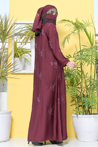 Vente en Gros Confortable Couleur Unie Nouveauté Style Dames Abaya À Manches Longues Robe Musulmane Broderie Femmes Abaya À Vendre - Product Image 6