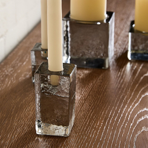 Newest Arrived High Quality <b>Clear</b> Cast Glass Taper Holders for Minimalist Home & <b>Table</b> Styling - Product Image 5