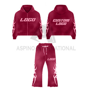 Costumes pour hommes avec logo personnalisé coupe régulière couleur graffiti impression séchage rapide durable 100% coton piste d'hiver lourde - Product Image 5
