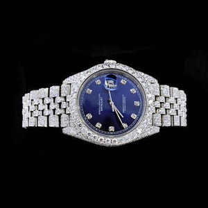 VVS Clarity Moissanite Diamante Tachonado Simple Esqueleto Antiguo Lujo Analógico Dial Nuevo Reloj Joyería Totalmente Iced out Reloj - Product Image 1