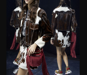 เสื้อแจ็คเก็ตหนังวัวสำหรับผู้หญิง, แจ็คเก็ตหนังวัวระบายอากาศได้ดีเสื้อแจ็คเก็ตหนังวัวพิมพ์ลายวัวธรรมชาติ - Product Image 5