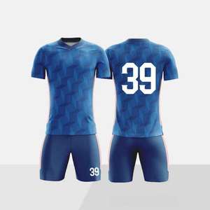 Maillot de football à séchage rapide personnalisable pour adultes, service OEM, coupe automatisée, nom de l'équipe, uniforme de football imprimé «ensembles» - Product Image 2