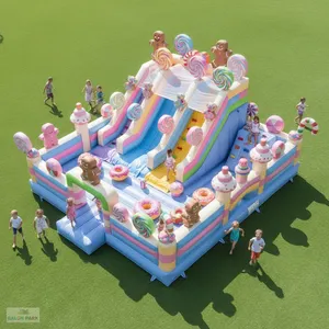 Tobogán Inflable Gigante con Temática de Dulces para Exteriores, Equipo de Entretenimiento - Product Image 3