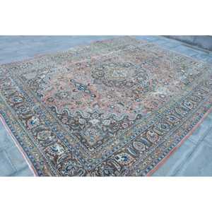 Alfombra Turca Extra Grande de 9.7x12.9 pies (296x392 cm), Alfombra Vintage con Bordes Azules - Product Image 3