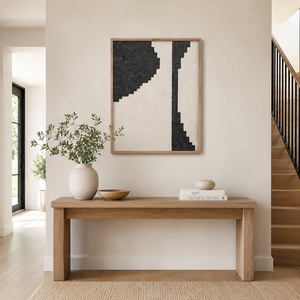 <b>Black</b> & White Flow <b>Framed</b> 3D Wall Art Modern Handmade Decoration Living Room Bedroom <b>Large</b> Soft Neutral Design Canvas Wall Art - Product Image 2