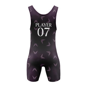Custom Personalized Sublimated Men's American Team Wrestling Singlet Tights with Adjustable <b>Strap</b> and <b>Velcro</b> Closure - Product Image 2
