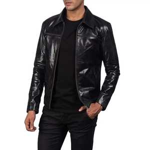 Meilleure vente 2022 produit Top veste en cuir meilleur hiver hommes veste en cuir Slim conception personnalisée - Product Image 1
