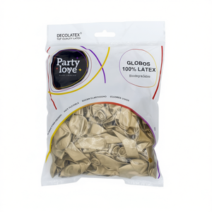 Ballons en latex dorés métallisés Party Love 12 cm 50 pièces Décorations de fête haut de gamme - Product Image 2
