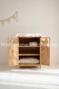 Children's storage cabinets made from natural woven rattan, bedroom furniture for boys and <b>girls</b>. - Product Image 4