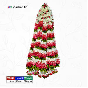 พวงมาลัยดอกไม้ประดิษฐ์แบบดอลล่าดี พร้อมด้ายตกแต่ง รุ่น AFF-Garland-6.1 ราคา 1800 บาท/10 ชิ้น - Product Image 1