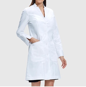 Blouse médicale unisexe respirante de qualité supérieure pour médecins et infirmières, longue tunique de laboratoire blanche en polyester et coton, sérigraphiée, pour hôpital - Product Image 1