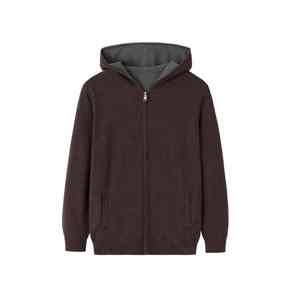 Personnalisé hommes Premium deux couches Interlock Zip up nouveau épais chaud 100% cachemire à capuche hommes - Product Image 6
