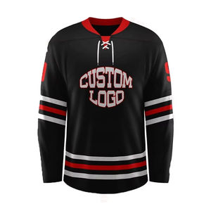 Maillot de hockey sur glace imprimé respirant de haute qualité, logo personnalisé, sublimation, broderie confortable, uniforme d'équipe de hockey - Product Image 4