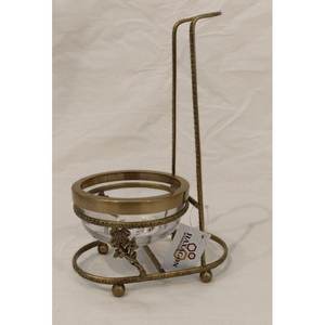 Decor <b>Glass</b> <b>Bowl</b> With Stand custom Shape <b>Serving</b> <b>Bowl</b> with Brass antique finished for Wedding Decor - Product Image 1