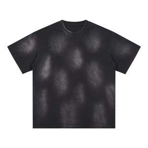 Moda personalizada ácido lavado en blanco Vintage negro blanco camiseta de alta calidad hombres camiseta Vintage de gran tamaño - Product Image 1