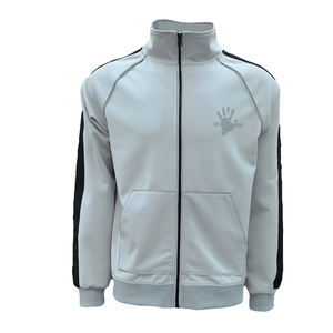 Ensemble athlétique deux pièces de survêtement personnalisé pour hommes avec logo d'équipe veste et pantalon coupe ajustée, fournisseur d'usine OEM/ODM - Product Image 2