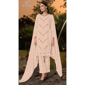 Tenue de soirée Sexy Qualité Premium Trois Pièces Collection Faux Georgette Salwar Kameez Avec Séquence Brodé Travail Femmes Mode - Product Image 1