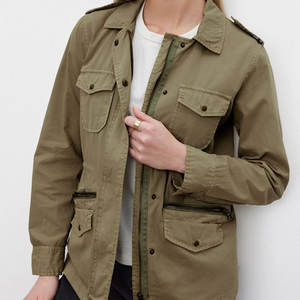 แจ็คเก็ตคาร์โก้ผู้หญิงคุณภาพสูงออกแบบพิเศษ เนื้อผ้าระบายอากาศ บุด้วยใยฝ้าย พร้อมพิมพ์โลโก้ตามสั่ง - Product Image 3