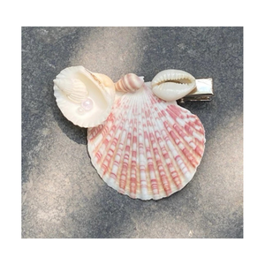 Pinza de pelo de concha marina hecha a mano moderna para mujer, accesorios para el cabello de concha de océano de moda, perfecta para elegantes trajes de playa de verano, regalos - Product Image 5