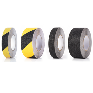 Cinta Antideslizante en Rollo, Negra con Rayas Amarillas, Cinta Adhesiva de Seguridad para Pisos y Escaleras, Señalización de Advertencia - Product Image 1