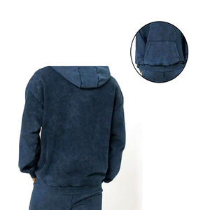 Ensemble de survêtement personnalisé 100 % coton respirant pour homme, tenue d'entraînement et de jogging, streetwear unisexe délavé à l'acide, molleton oversize élastique - Product Image 6