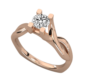 Bijoux fantaisie VVS1 Couleur D Or fin plaqué 14 carats Argent sterling 925 Certifié IGI Bague de fiançailles classique en diamant pour bagues - Product Image 1